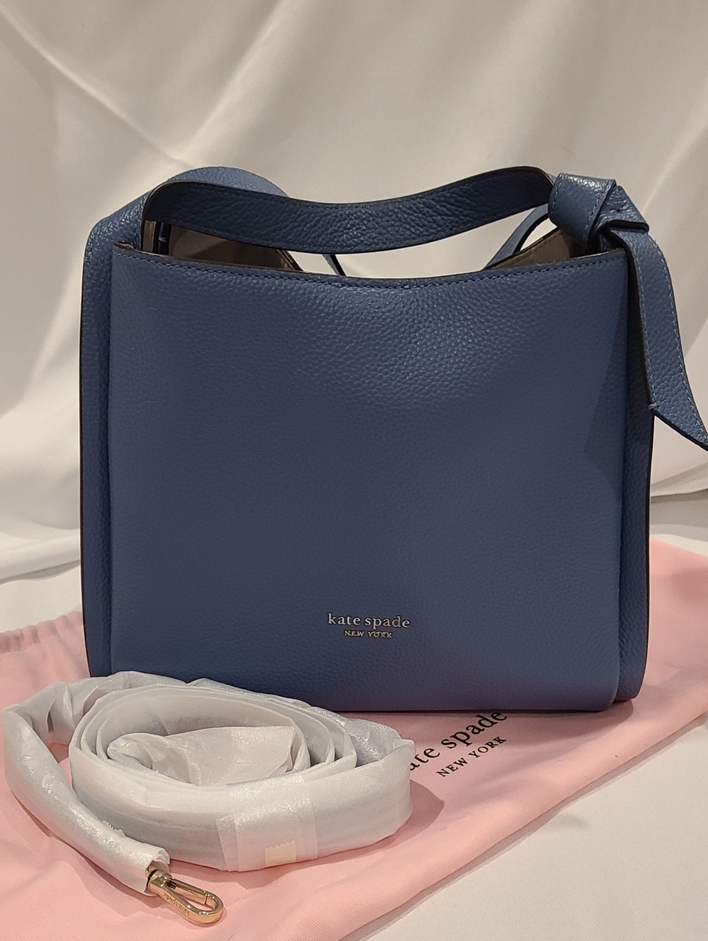 Kate Spade Knott Medium Pebbled Leather and Suede Crossbody Bag